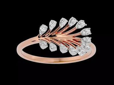 Light Minimalist Diamond Ring 3D print model 35