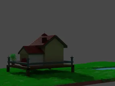 Country House Low-poly 3D model