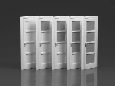 Simple white door  3D model