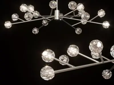 Restoration Hardware BOULE DE CRISTAL ROUND CHANDELIER 72 Nickel 3D model
