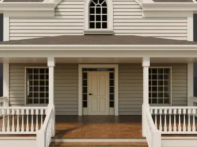 American Cottage House 1 Low-poly 3D model