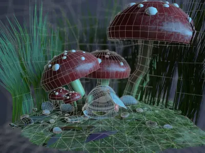 Tiny World Environment Marmoset Game Low-poly 3D model