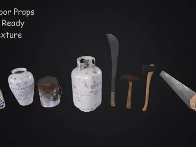 Outdoor Tools and Props Collection 2 Game Ready Low-poly 3D model