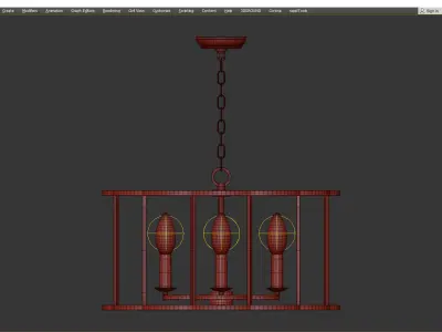 Helix 4 Light Chandelier Low-poly 3D model