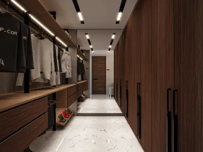 Wardobe Walk in Closet Blender - Fbx - Obj Free low-poly 3D model