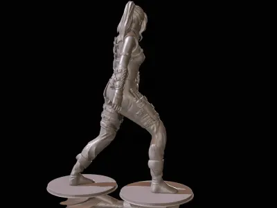 Armed Female Warrior  High Poly for 3D Print 3D print model