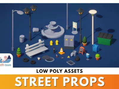 Street Props Pack - Low Poly Assets Low-poly 3D model