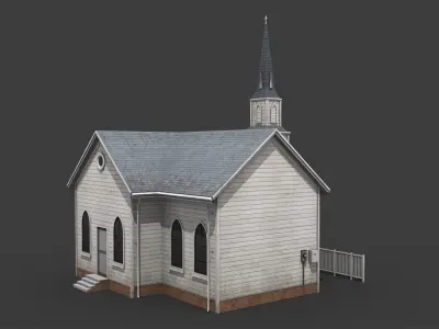 Church Low-poly 3D model