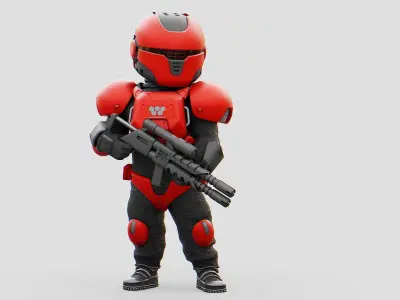 CYBER SOLDIER XC-200  RIGGED 3D model