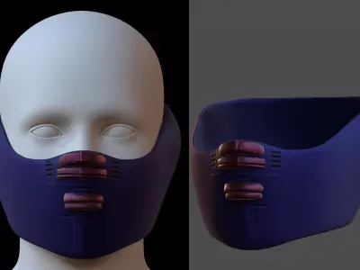 Gas mask helmet 3d model scifi Low-poly  Low-poly 3D model 227