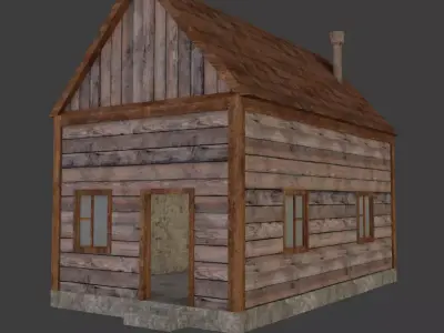 Old Wooden House Low-poly 3D model buy