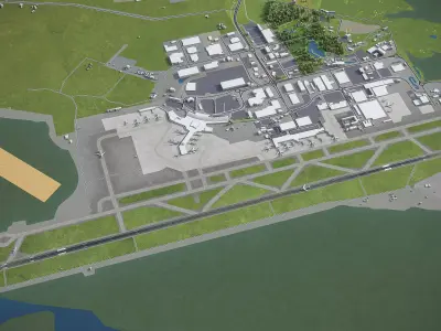 Auckland - Airport - AKL Low-poly 3D model