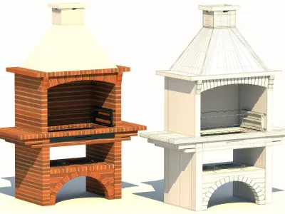 BBQ set model  Low-poly 3D model