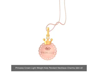 8 Crown Pendant Necklace Charms 3D Model Pack