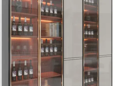 Shelf 3d Model cabinet with shelves and lights 3D model