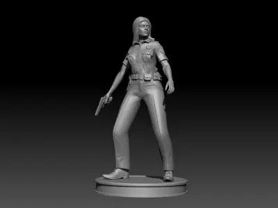  Police Girl for 3d Print 3D print model