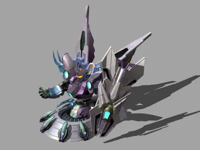 Future World - Mechanical and Mechanical Statue 03 3D model