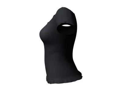 Ladies Short Sleeves Summer Top Low-poly 3D model
