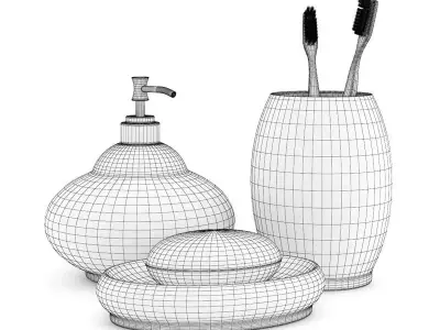 White Bathroom Fixtures 3D model