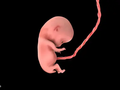 10 Weeks Human Fetus Low-poly 3D model