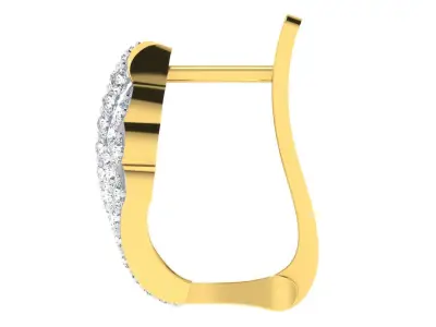 Light Weight Yellow Gold Diamond Earring  -EZ BI-2 3D print model
