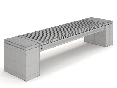 Urban Furniture Bench 03 Low-poly 3D model