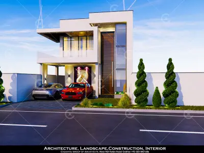 House Exterior Model Renderings Low-poly 3D model