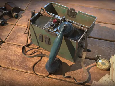 Next generation old-fashioned telephone Low-poly 3D model