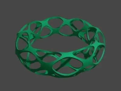 Bracelet style Voronoi green 3D print model