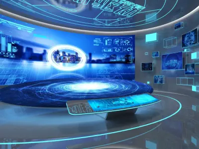 Futuristic Innovation Hall - Immersive LED Stage 3D model