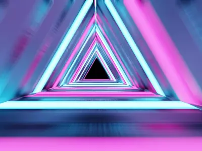 Triangular tunnel animated blender Low-poly 3D model