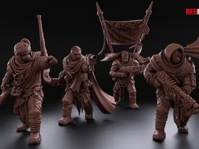 Desert Raiders - Command Squad of the Imperial Force 3D print model