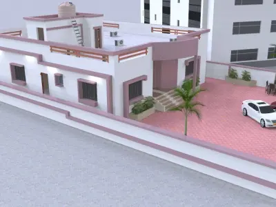 Modern House A140 - 3D Model  Renders  DWG 3D model