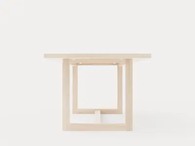 Hudson dining table light oak Low-poly 3D model