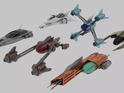 BibopJr Spaceship Pack Low-poly 3D model