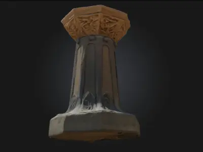 Celtic Stone Pedestal  Mystical Elegance of Ancient Rituals 3D model
