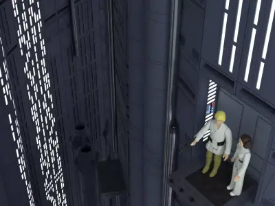 Set 2 - Death Star Shaft 1-18 Scale 3D Model Pack