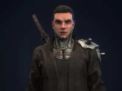 Sci-fi Mercenary Low-poly 3D model