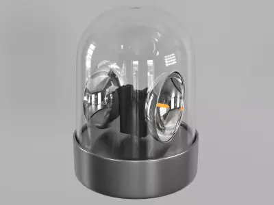 Warning Light PBR 4 Low-poly 3D model
