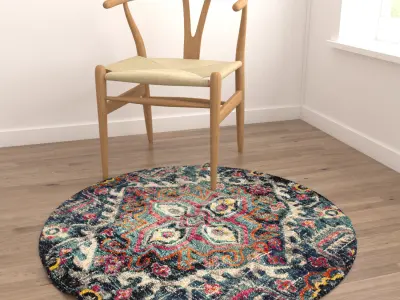 Round Rug Set 204 3D model