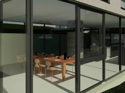 Emergency Curtain Wall Panel Door 3D model