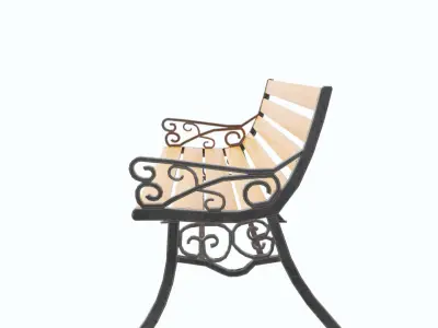 Street Bench V1 Low-poly 3D model