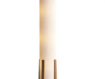 Breton 3 Light Floor Lamp in Natural 3D model