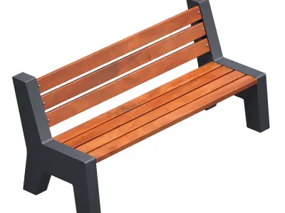 Park bench 3D model 17