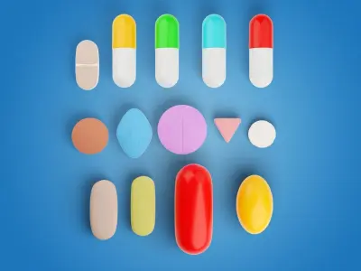 Lowpoly pills pack Low-poly 3D model