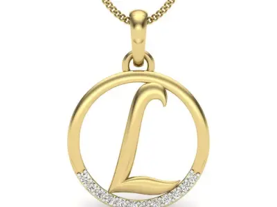 Initial Letter Pendant L 3D print model