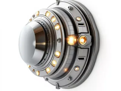 Futuristic Light Fixture model pack with Illuminated Lens Low-poly 3D model