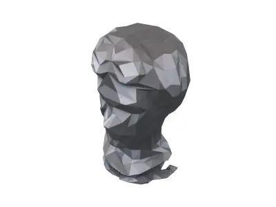 Low Poly Style Head Sculpture v1 001 Low-poly 3D model