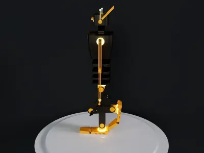 Abstract robot with glow elements 3D model