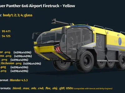  Rosenbauer Panther 6x6 Airport Firetruck - Yellow 
